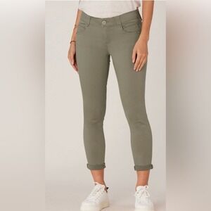 Democracy Ab Solution Ankle Skimmer Stretch Slimming Green Jeans Pants 16 NWT